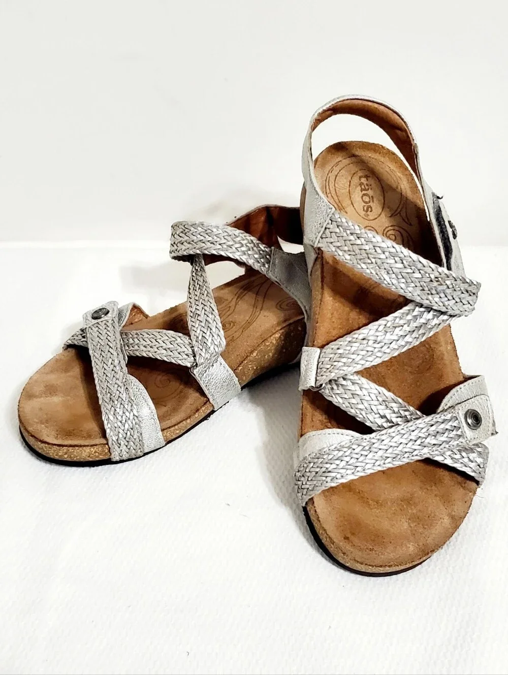 Taos Footwear Beige Braided Leather Sandals - Picture 3 of 13